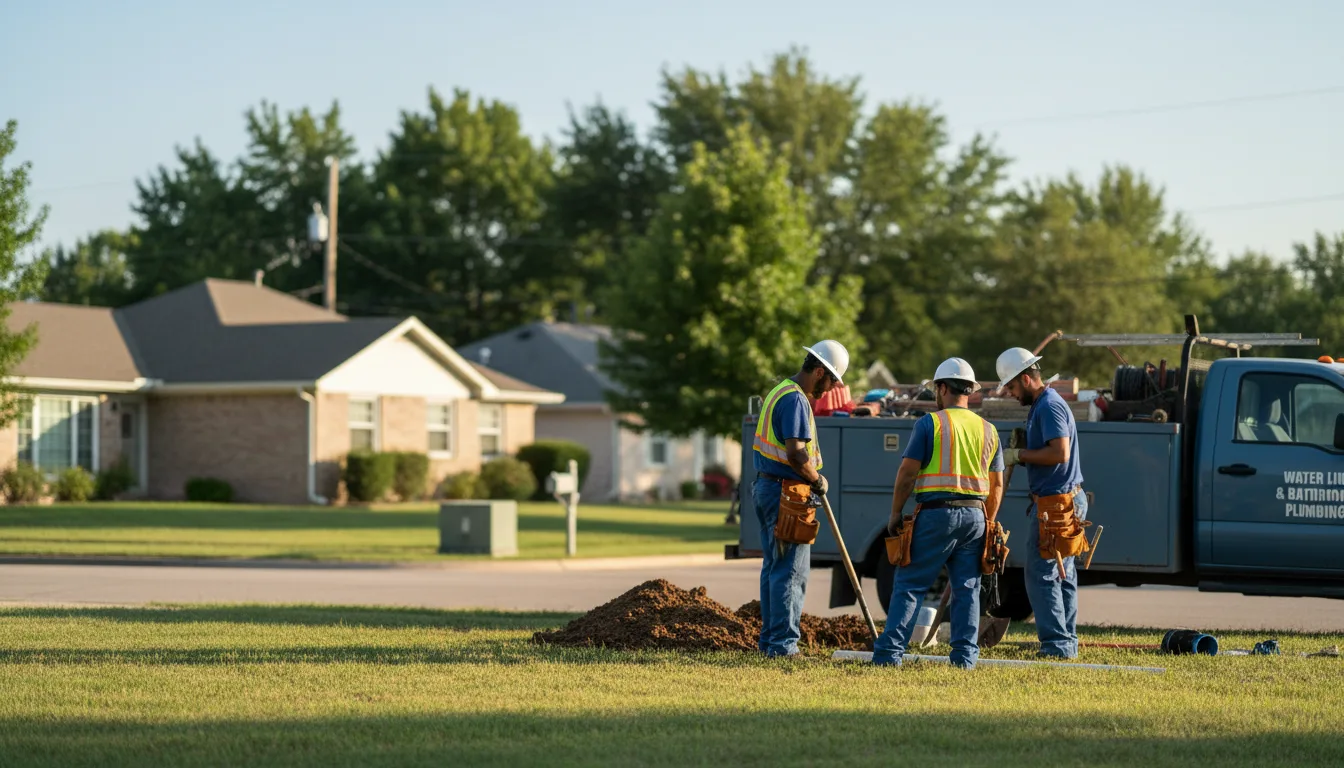 Residential water line and bathroom plumbing service in Edina, MO